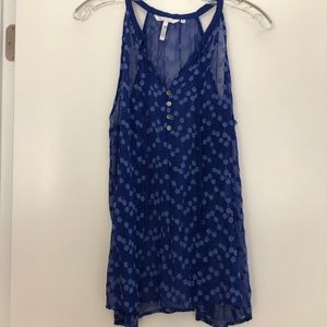 ZOA blue sheer tank size Small EUC as seen on Elena in The Vampire Diaries